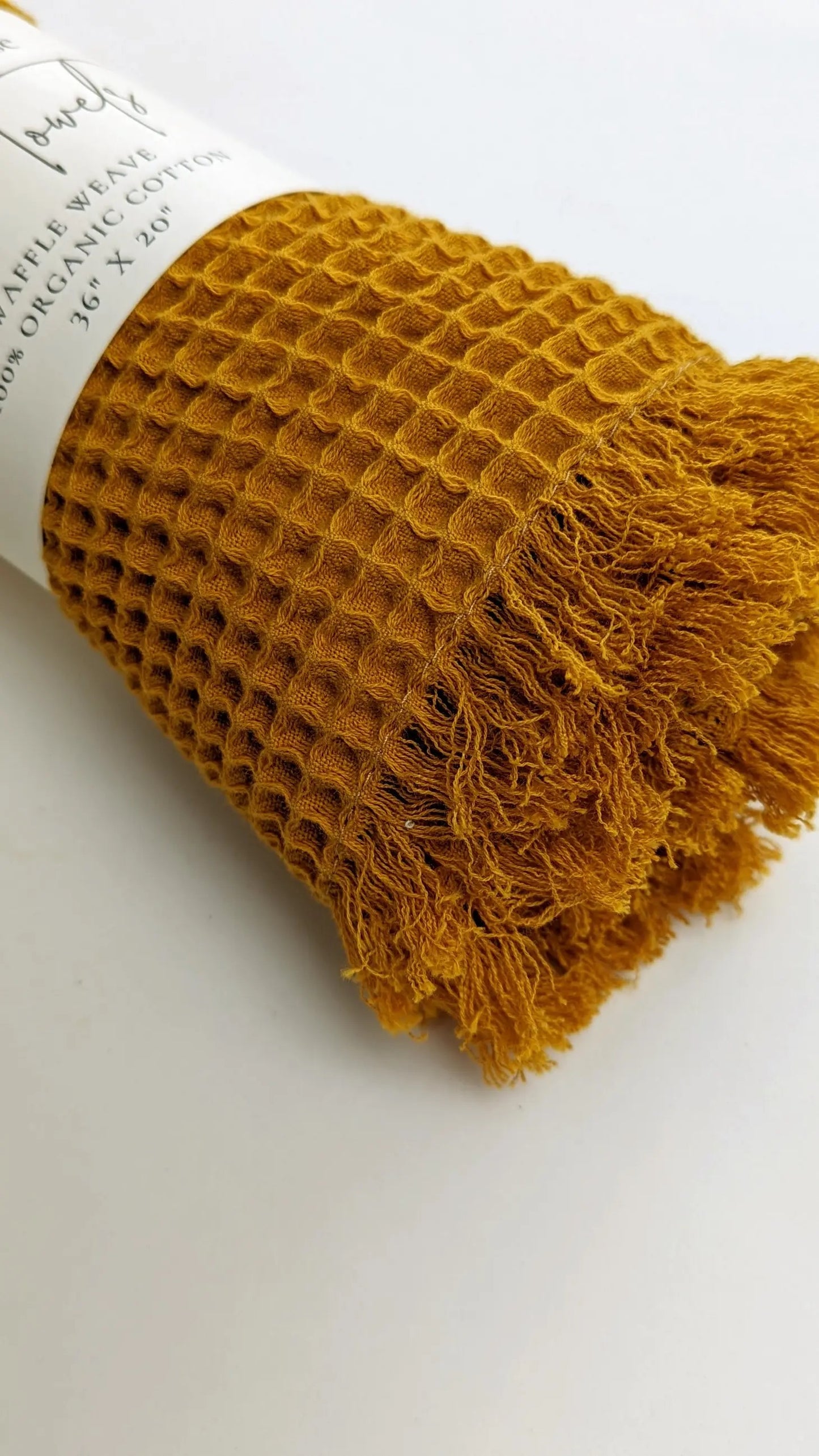 waffle weave hand towel - gold