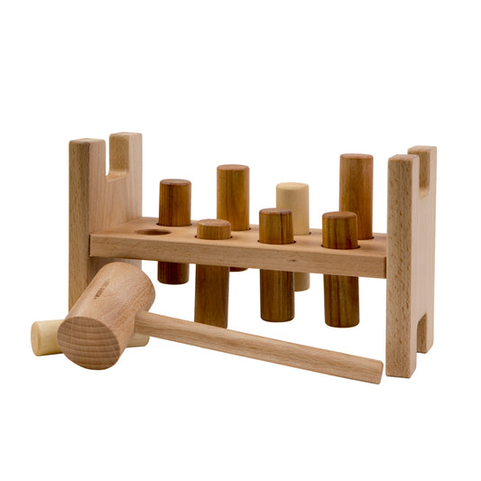 wooden pound-a-peg in natural