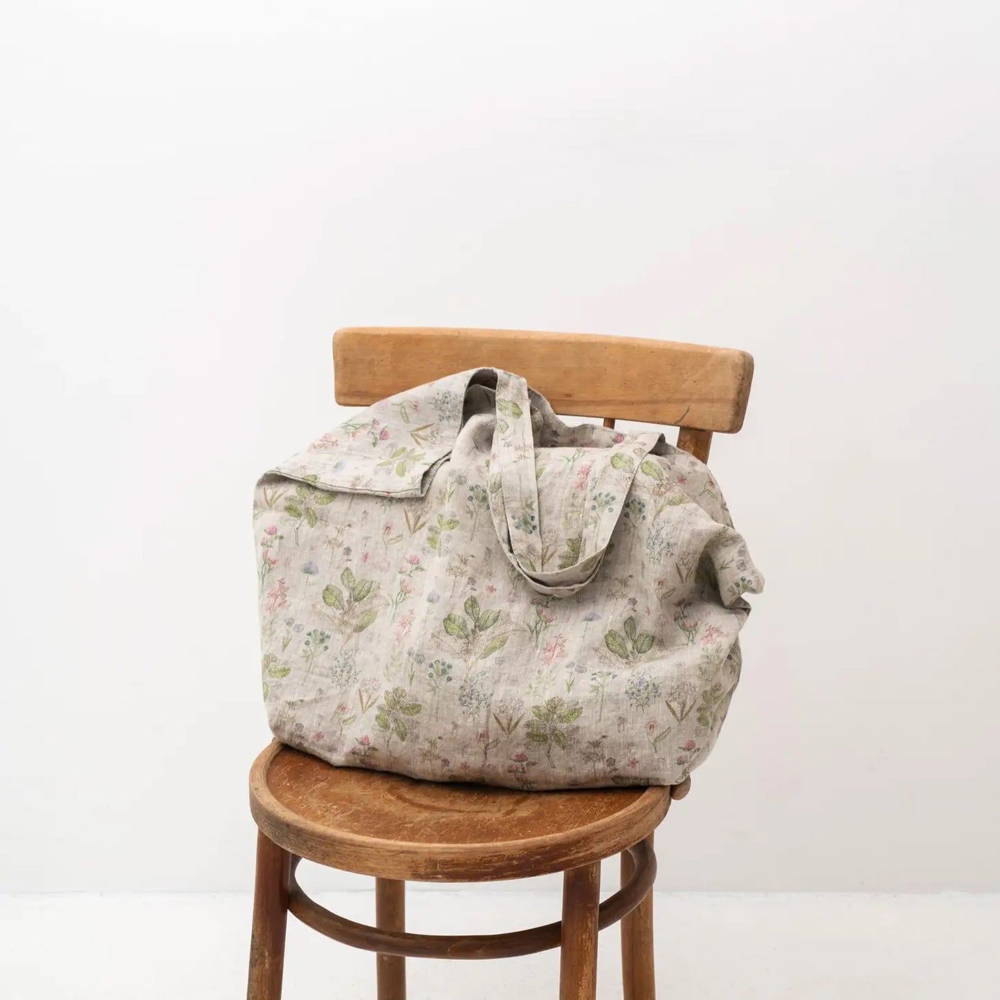 botanical linen tote