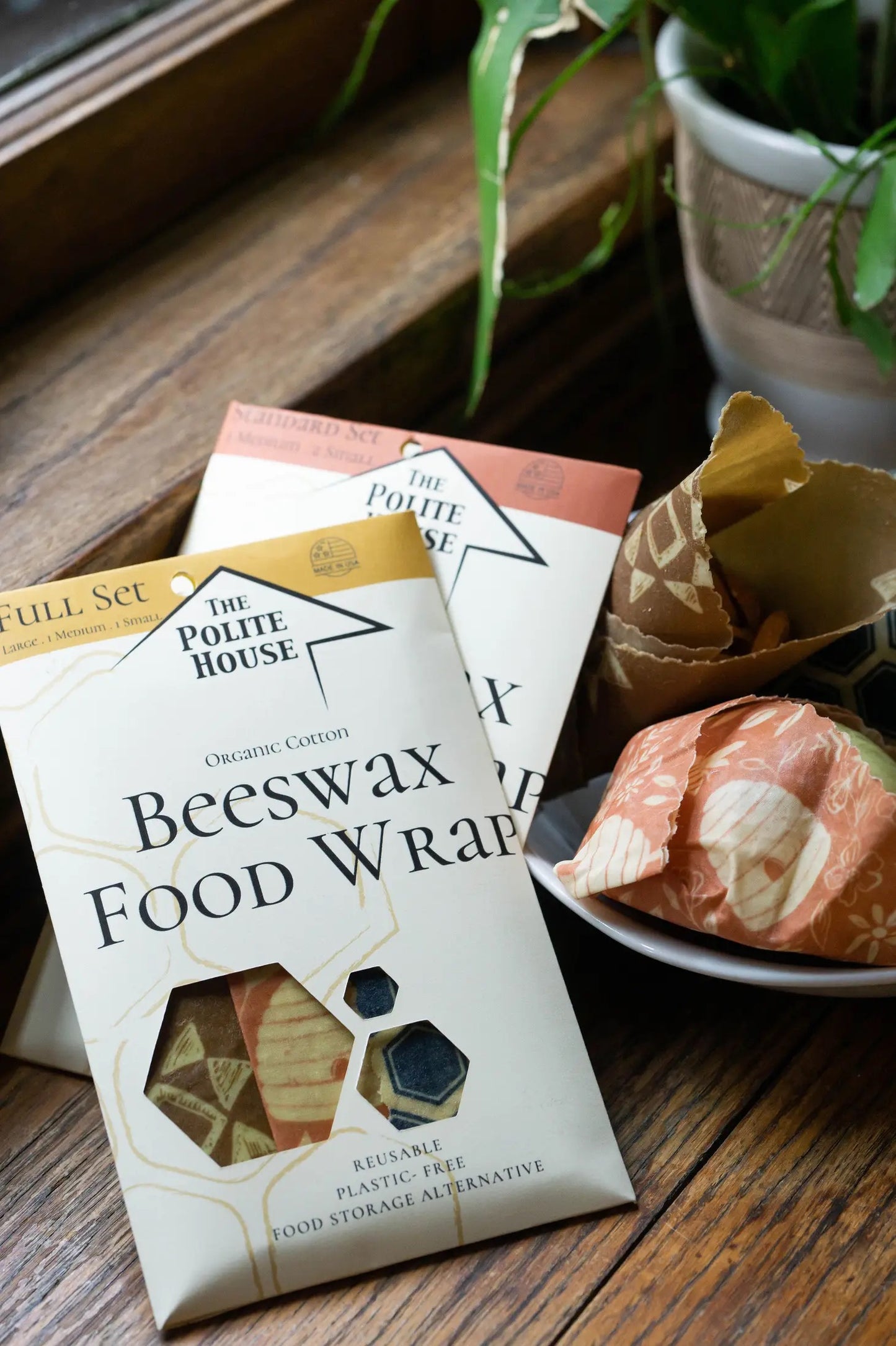 organic cotton beeswax food wrap - beehive