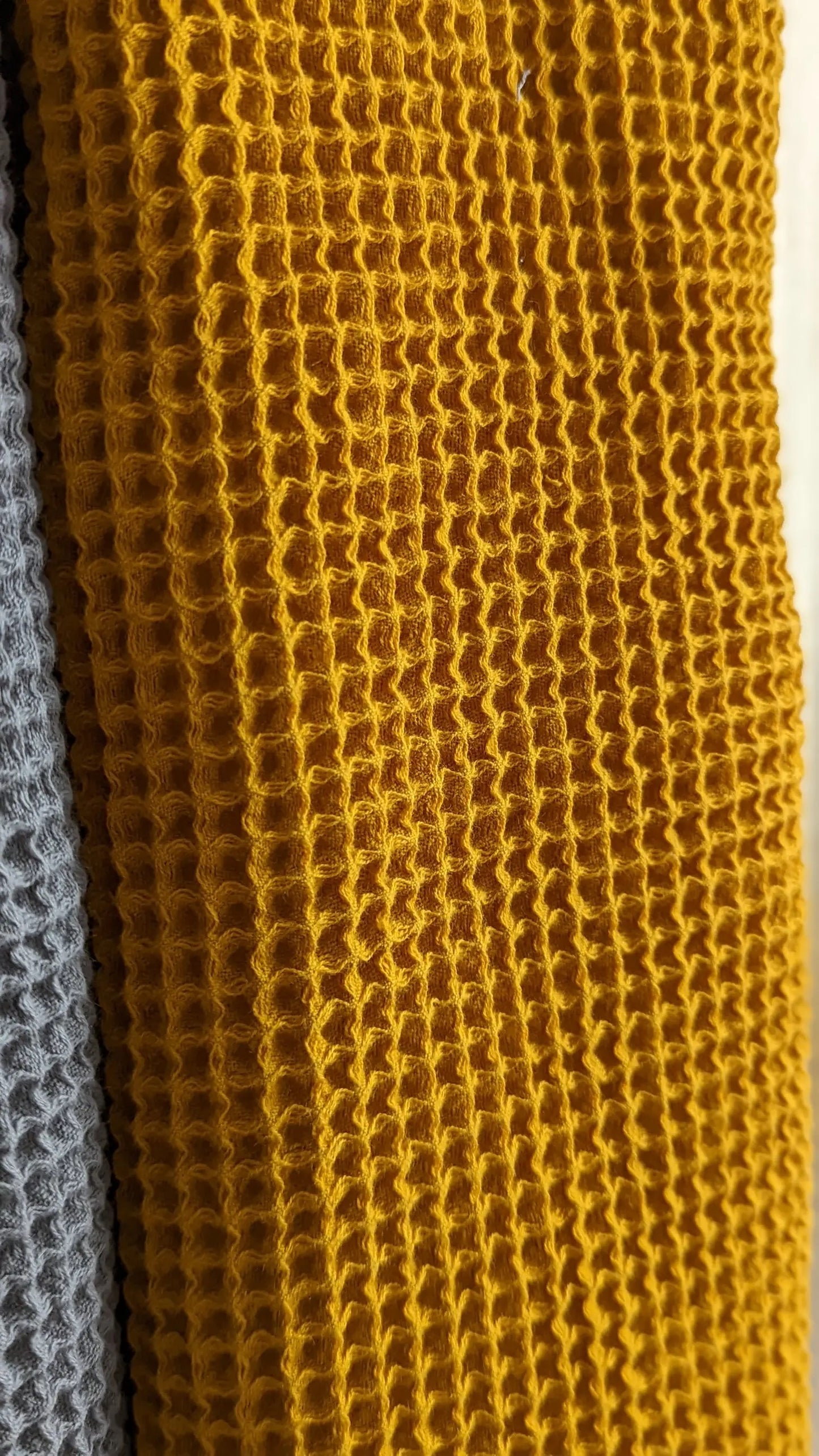 waffle weave hand towel - gold