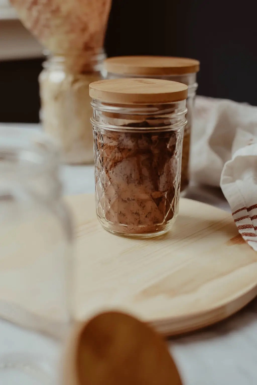 bamboo jar lid - regular mouth