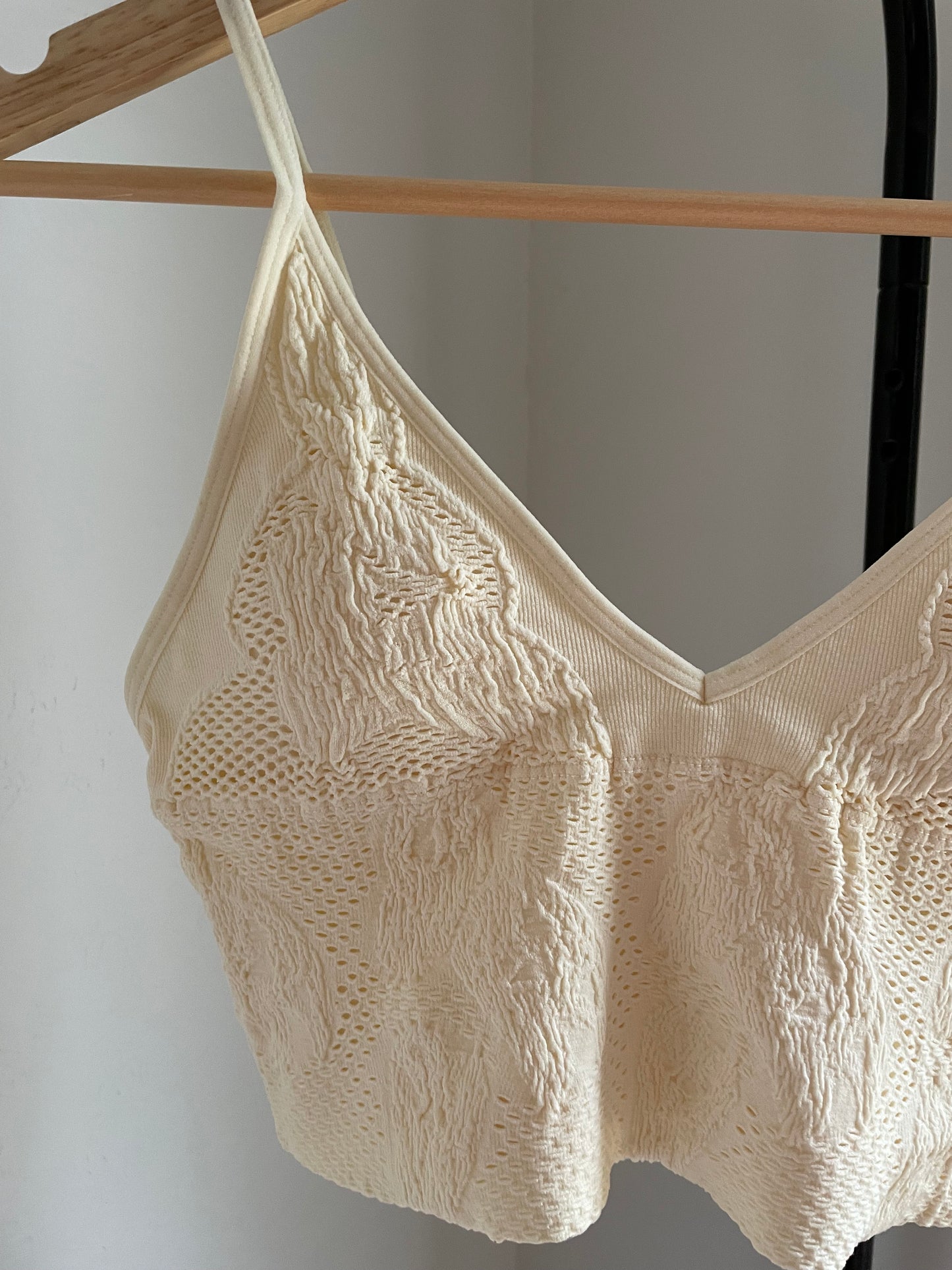 floral textured bralette - ivory