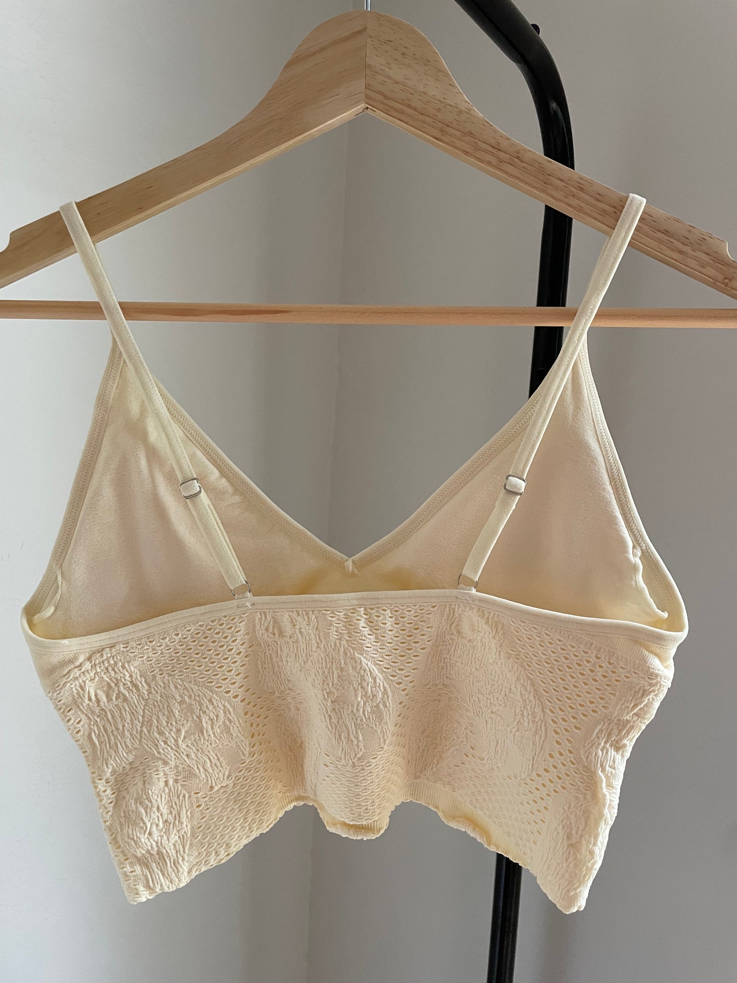 floral textured bralette - ivory