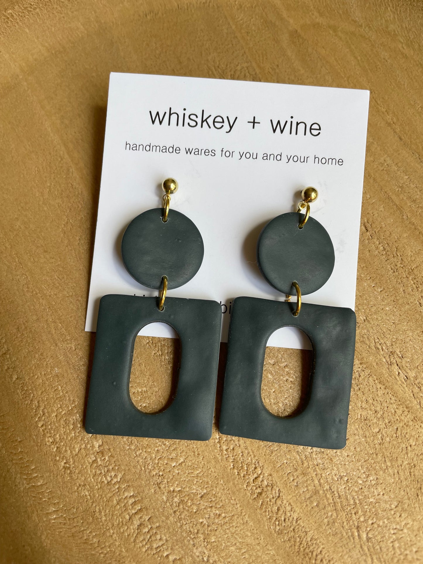 veda earrings - juniper green