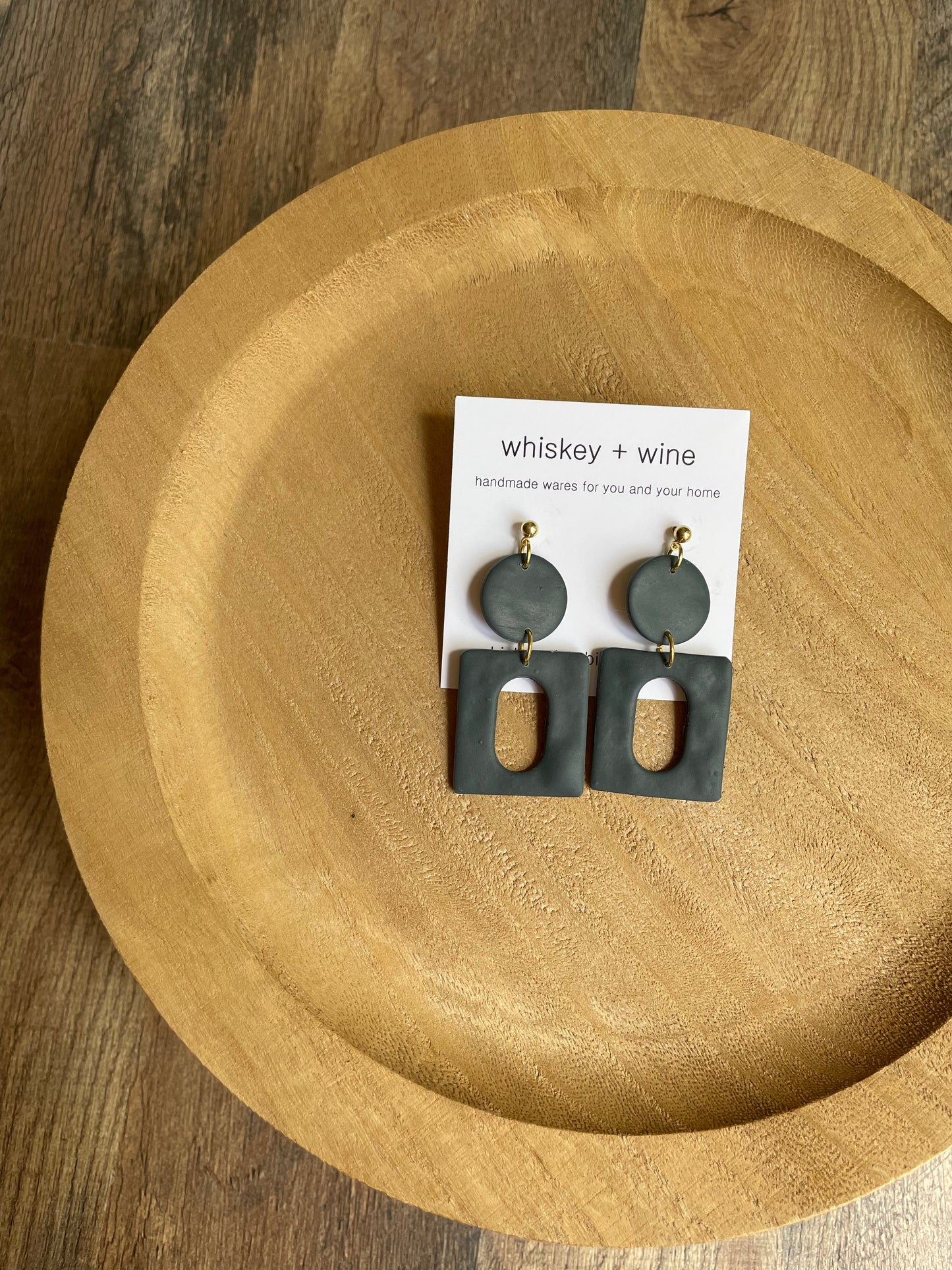 veda earrings - juniper green