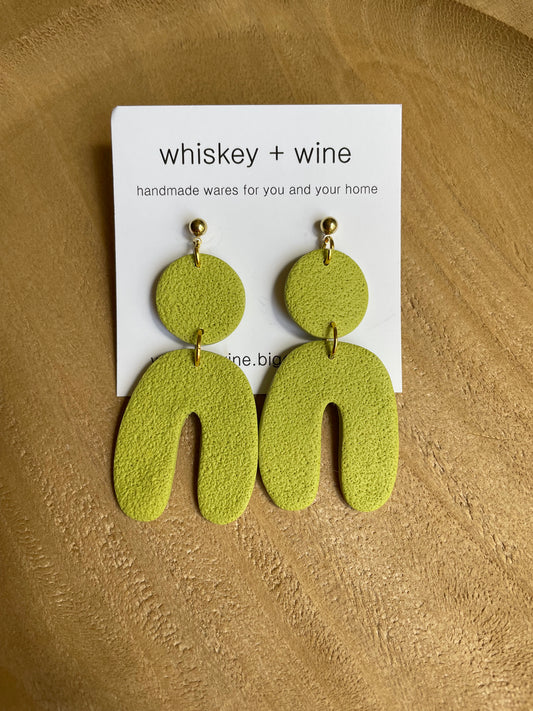 finn earrings - chartreuse