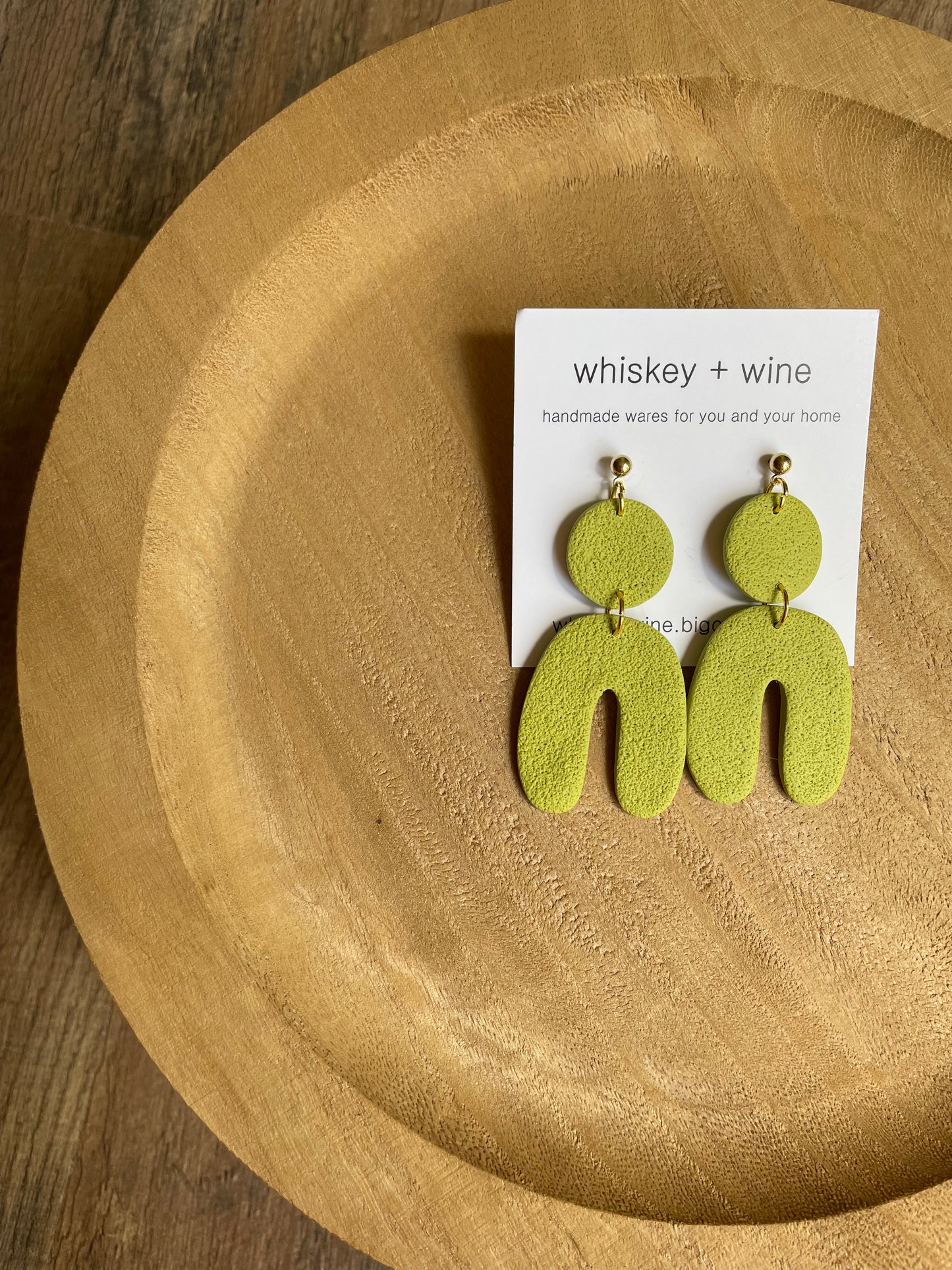 finn earrings - chartreuse