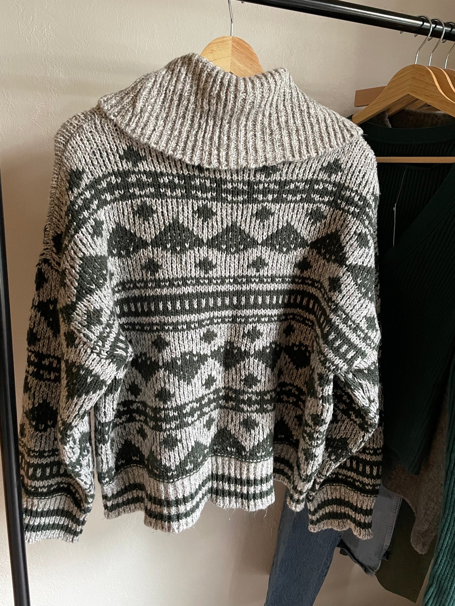 knit cowl neck sweater