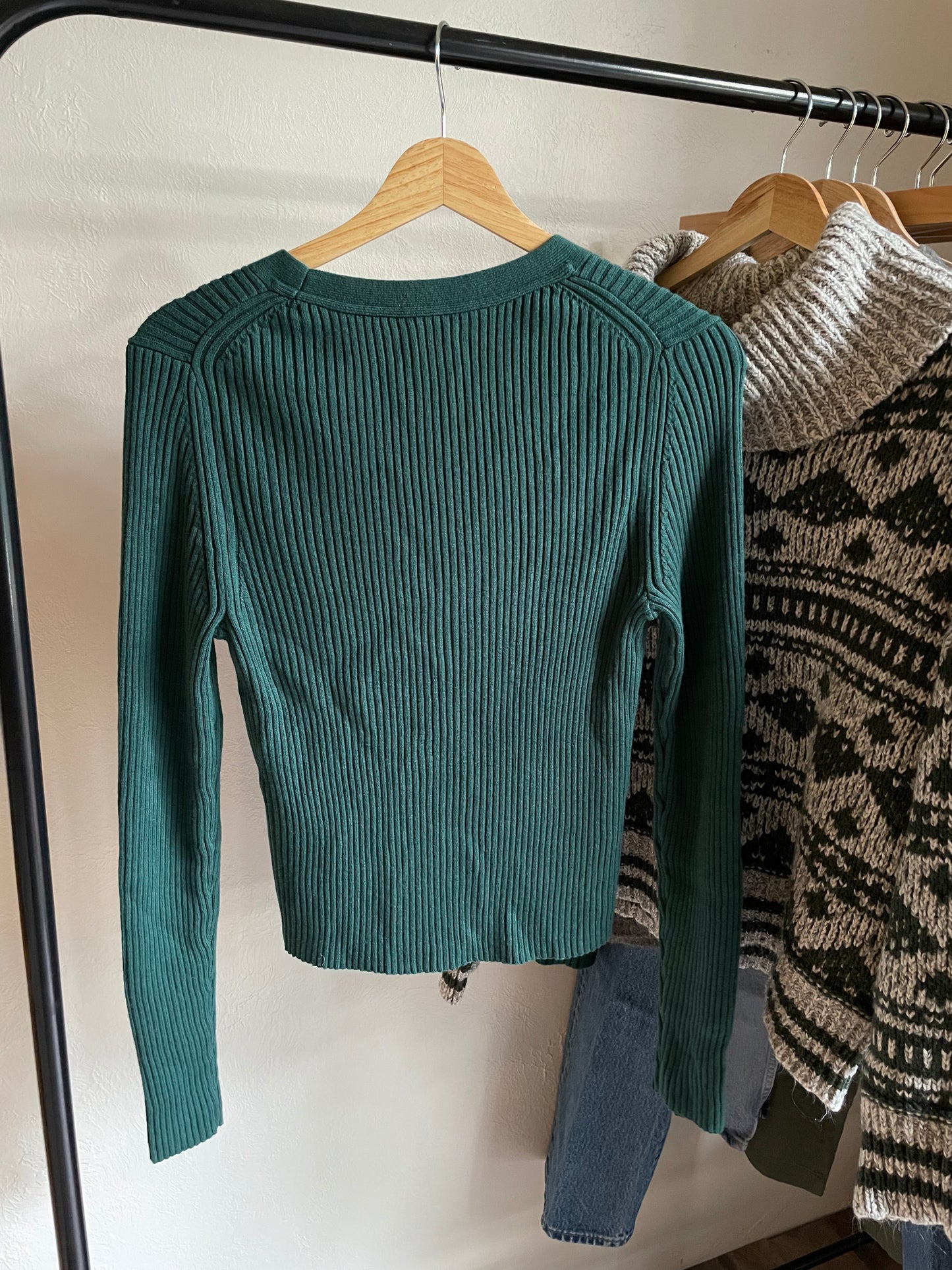 NWT balsam green ribbed cardigan