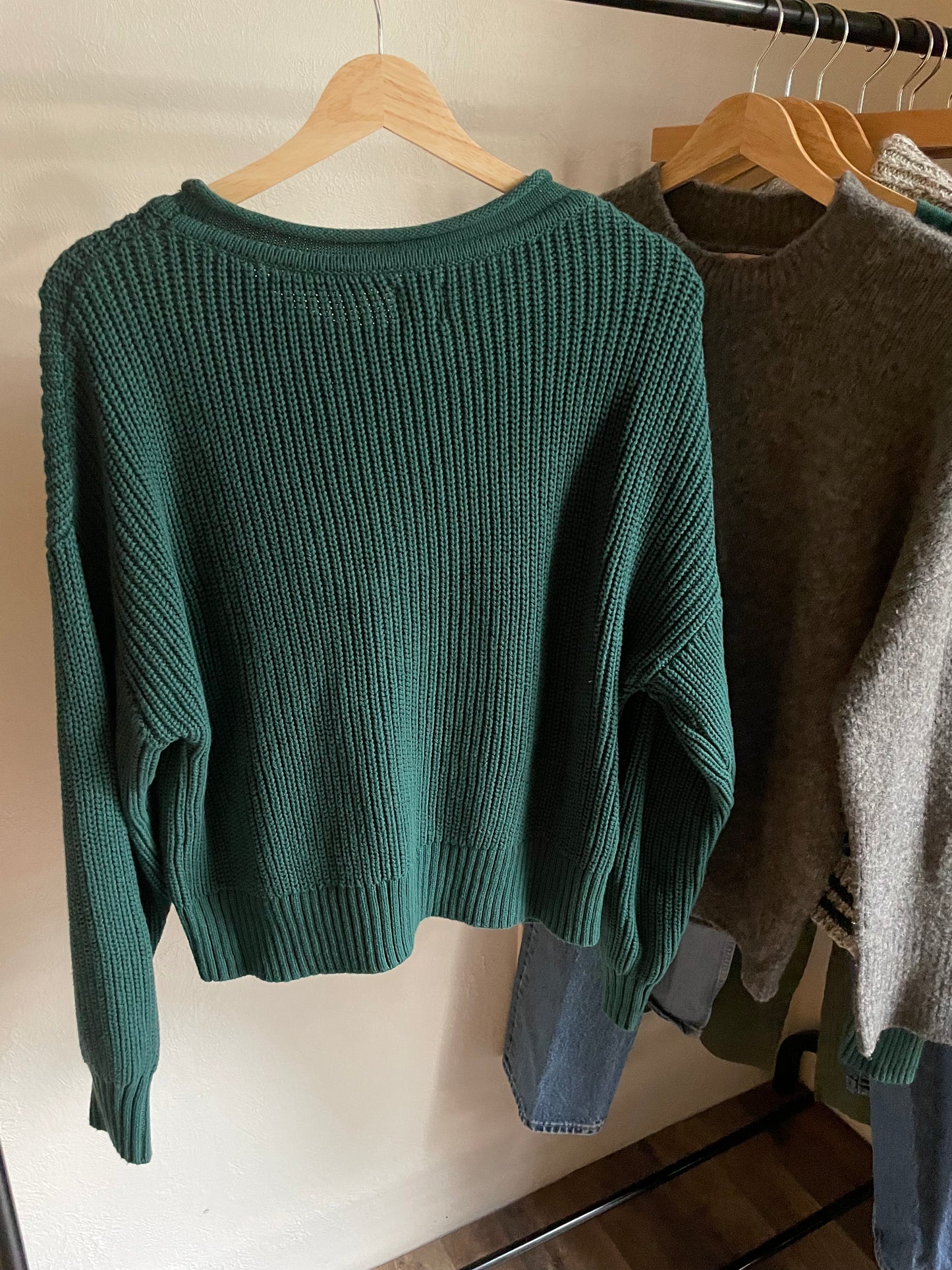 evergreen cotton knit sweater