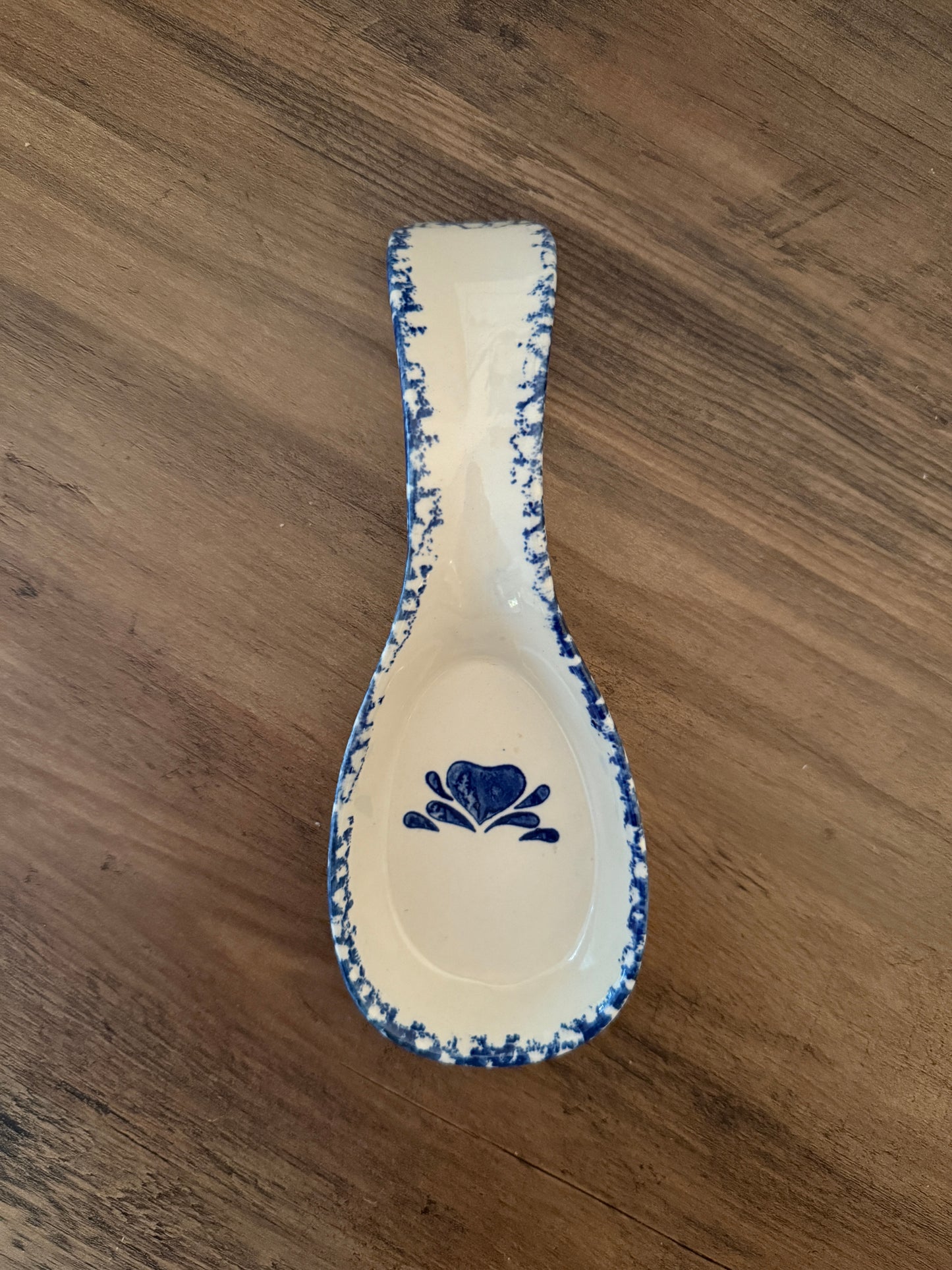 vintage country spongeware spoon rest