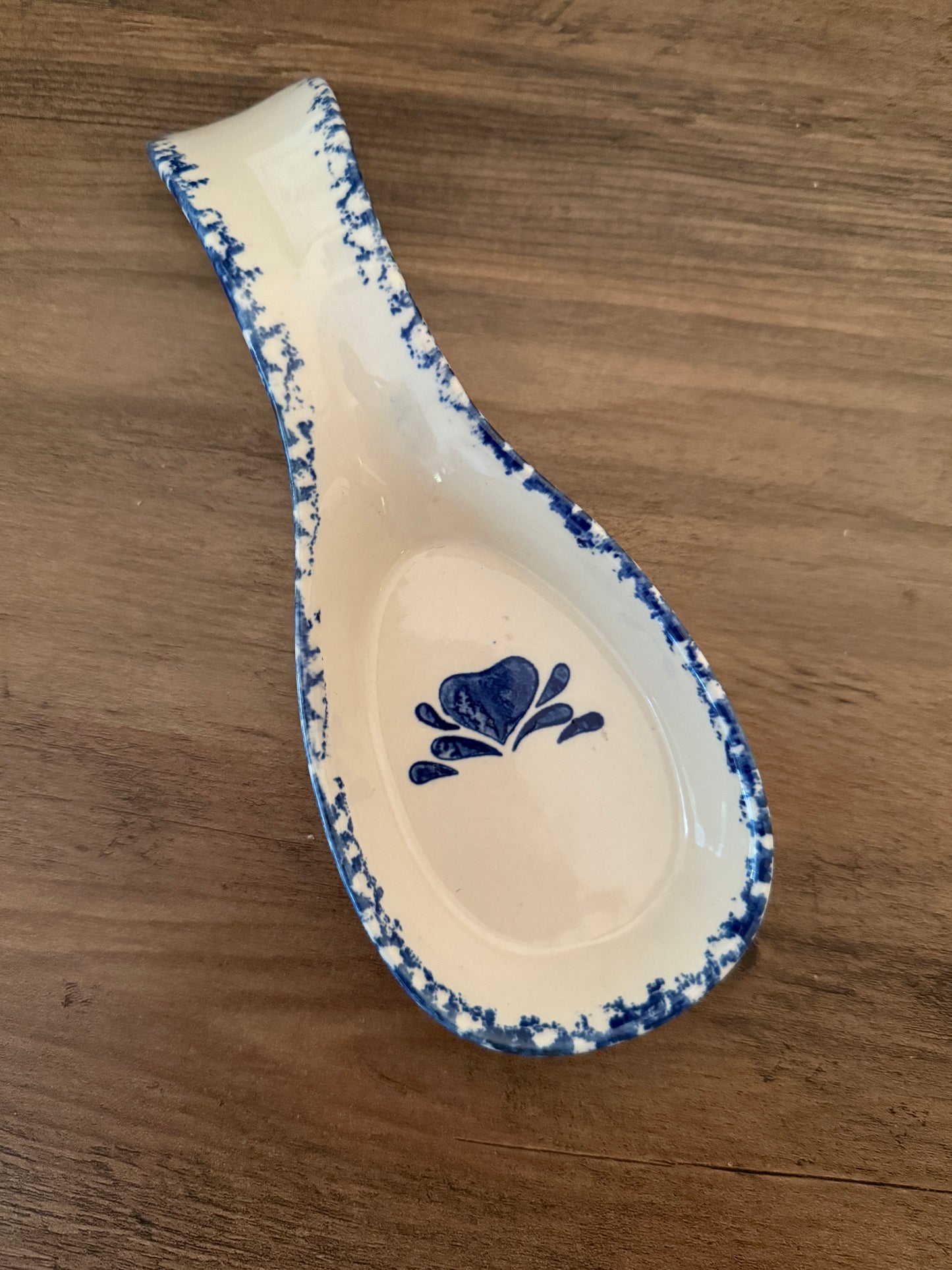 vintage country spongeware spoon rest