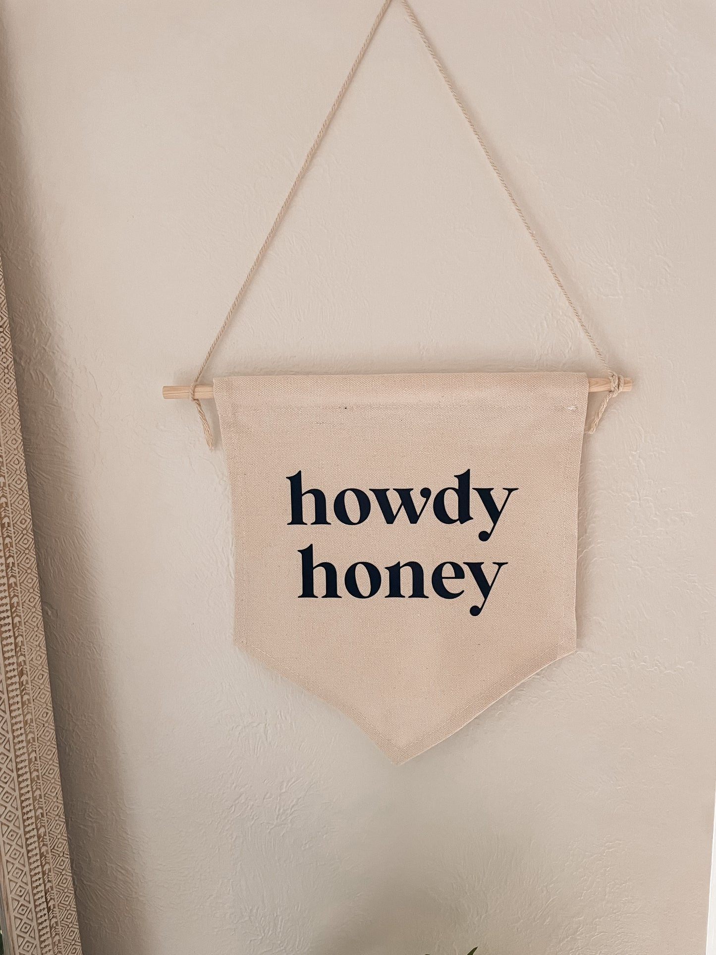 howdy honey canvas wall hanging