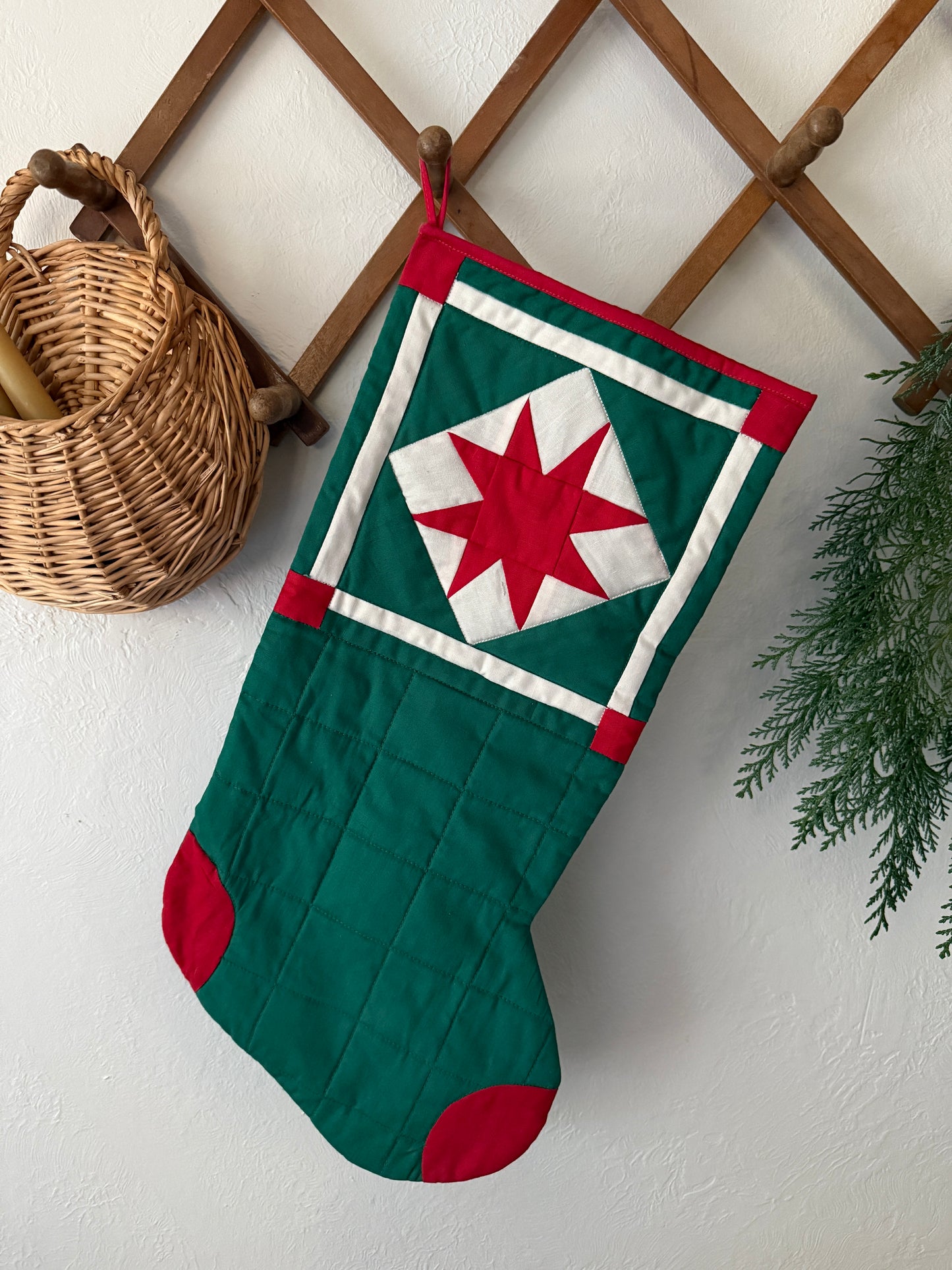 vintage quilted stocking