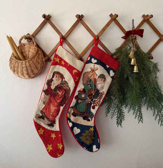 vintage cross stitch stockings