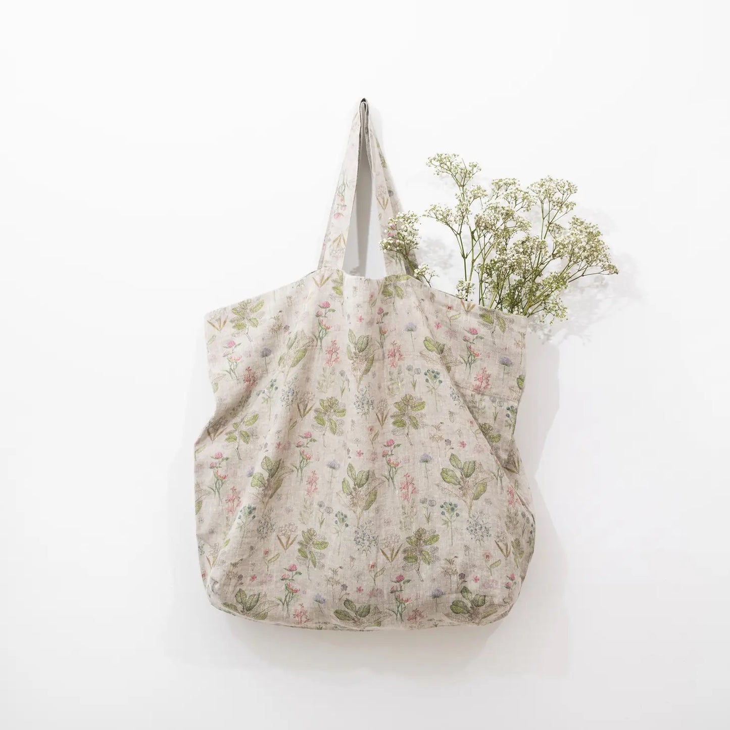 botanical linen tote