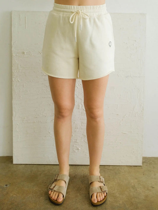 smiley shorts - cream