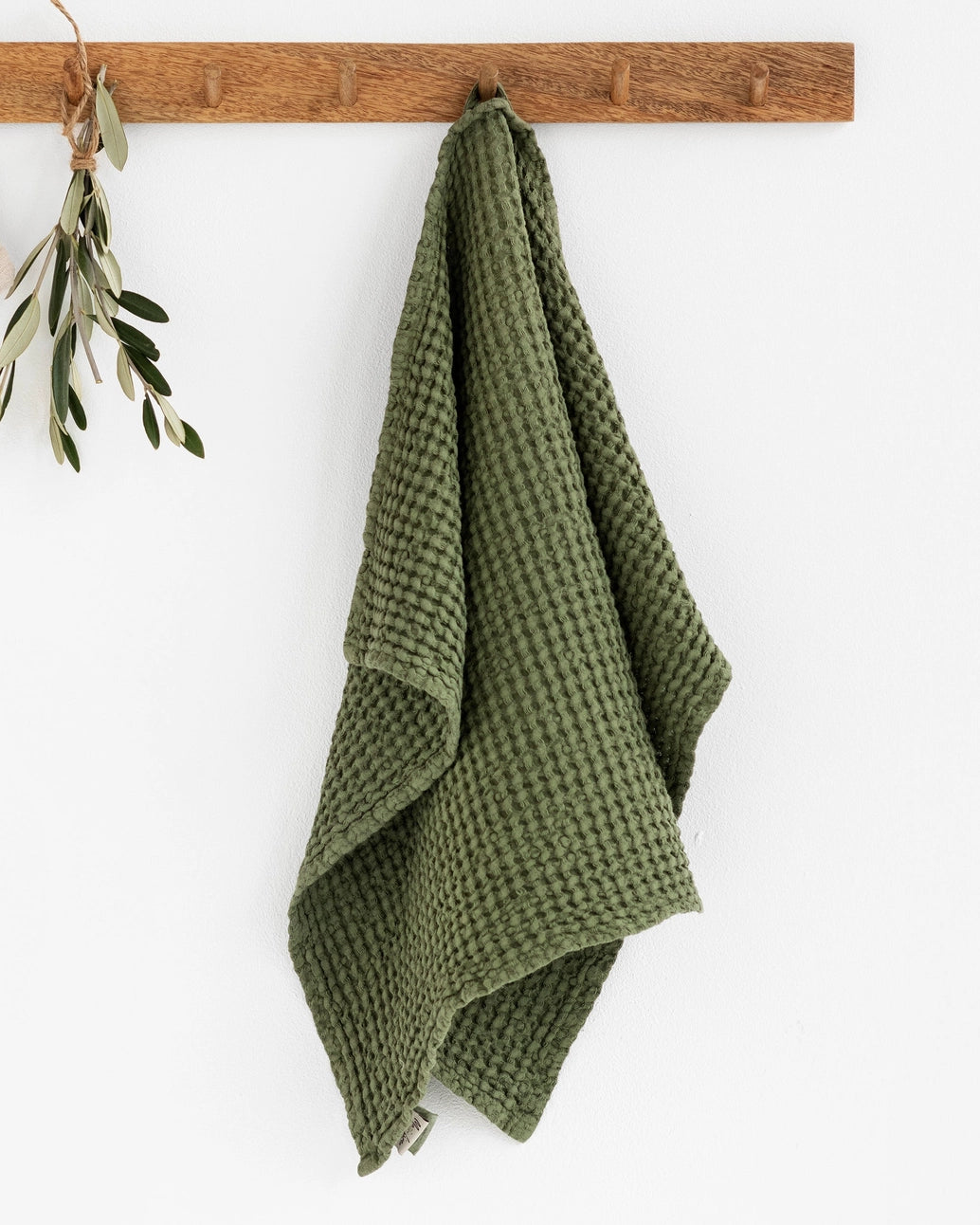 waffle kitchen towel - forest