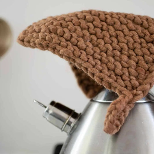 knitted wool pot holder